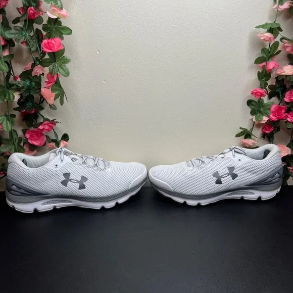 🌹 Under Armour Mens Charged Gemini 3023276-100 White Running Shoes Sneakers 9 - Picture 7 of 14